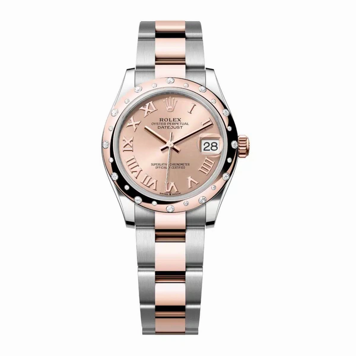 Rolex Datejust 31mm - Ref: 278341rbr-0005 - Rose Diamond Dial & Diamond Bezel, Two Tone Stainless Steel & 18K Rose Gold Oyster Bracelet Women's Watch