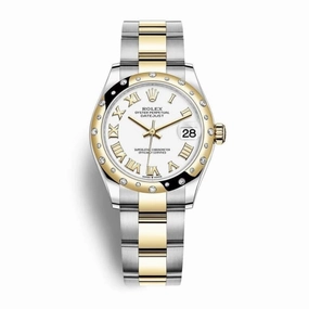 Rolex Datejust 31mm - Ref: 278343rbr-0001 - White Diamond Dial & Diamond Bezel, Two Tone Stainless Steel & 18K Yellow Gold Oyster Bracelet Women's Watch