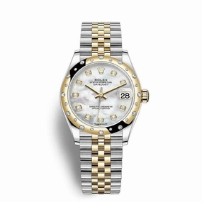 Rolex Datejust 31mm - Ref: 278343rbr-0028 - White Mother of Pearl Diamond Dial & Diamond Bezel, Two Tone Stainless Steel & 18K Yellow Gold Jubilee Bracelet Women's Watch