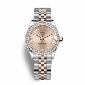 Rolex Datejust 31mm - Ref: 278381rbr-0002 - Rose Roman Dial & Diamond Bezel, Two Tone Stainless Steel & 18K Rose Gold Jubilee Bracelet Women's Watch
