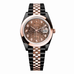 Rolex Datejust 36mm - Ref: 126201-0025 (PVD) - Chocolate Jubile Diamond Dial, Two Tone Black PVD & 18K Rose Gold Jubilee Bracelet Watch