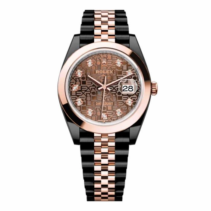 Rolex Datejust 36mm - Ref: 126201-0025 (PVD) - Chocolate Jubile Diamond Dial, Two Tone Black PVD & 18K Rose Gold Jubilee Bracelet Watch