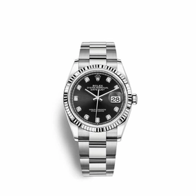 Rolex Datejust 36mm - Ref: 126234-0028 - Black Diamond Dial, Stainless Steel Oyster Bracelet Watch