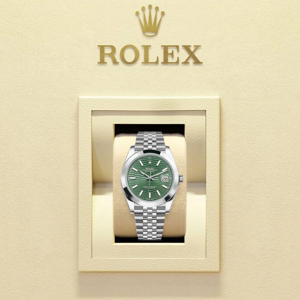 Rolex Datejust 41mm - Ref: 126300 - Green Dial, Stainless Steel Jubilee Bracelet Men's Watch