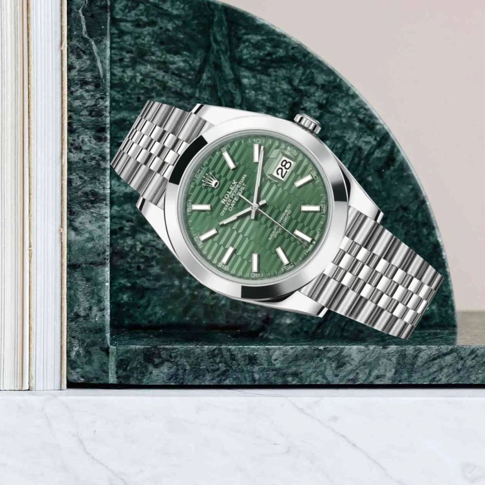 Rolex Datejust 41mm - Ref: 126300 - Green Dial, Stainless Steel Jubilee Bracelet Men's Watch