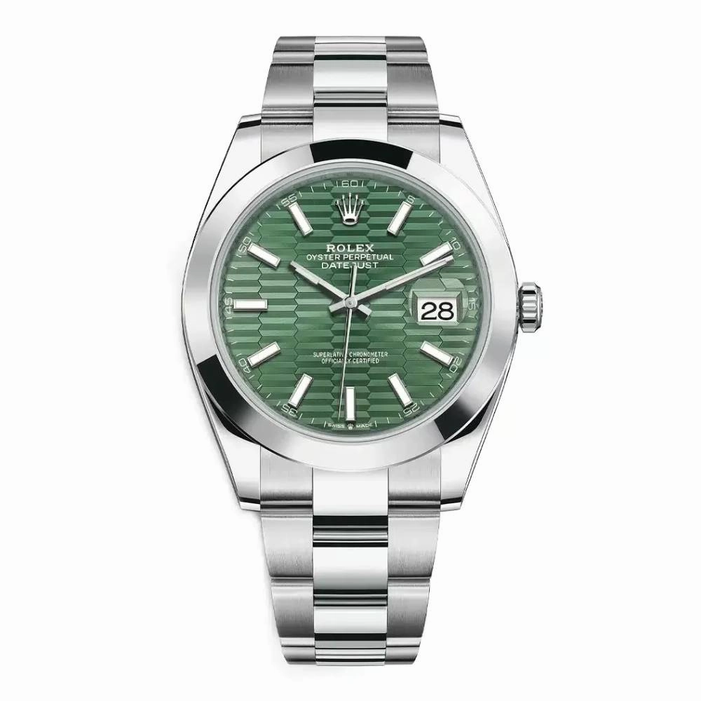 Rolex Datejust 41mm - Ref: 126300 - Green Dial, Stainless Steel Oyster Bracelet Men's Watch