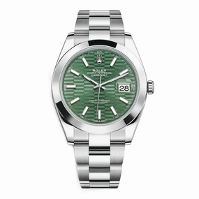 Rolex Datejust 41mm - Ref: 126300 - Green Dial, Stainless Steel Oyster Bracelet Men's Watch