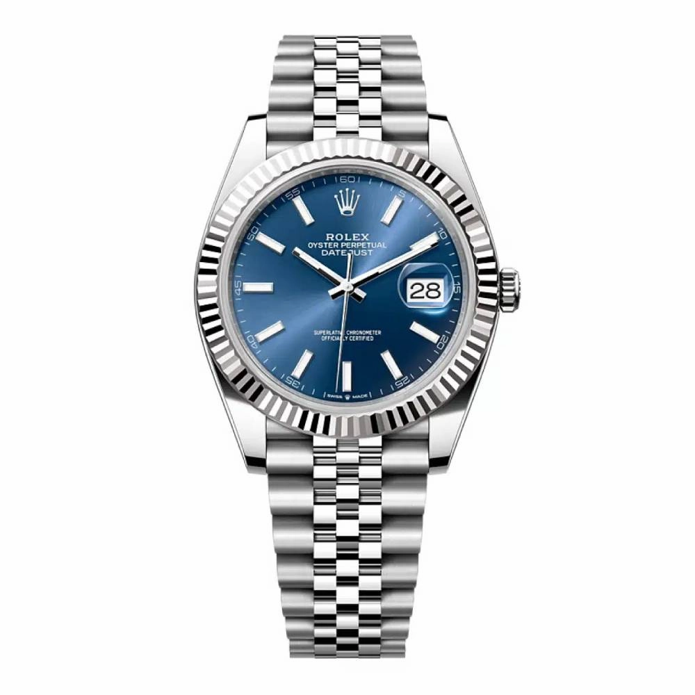 Rolex Datejust 41mm - Ref: 126334-0002 - Blue Stick Dial, Stainless Steel Jubilee Bracelet Men's Watch
