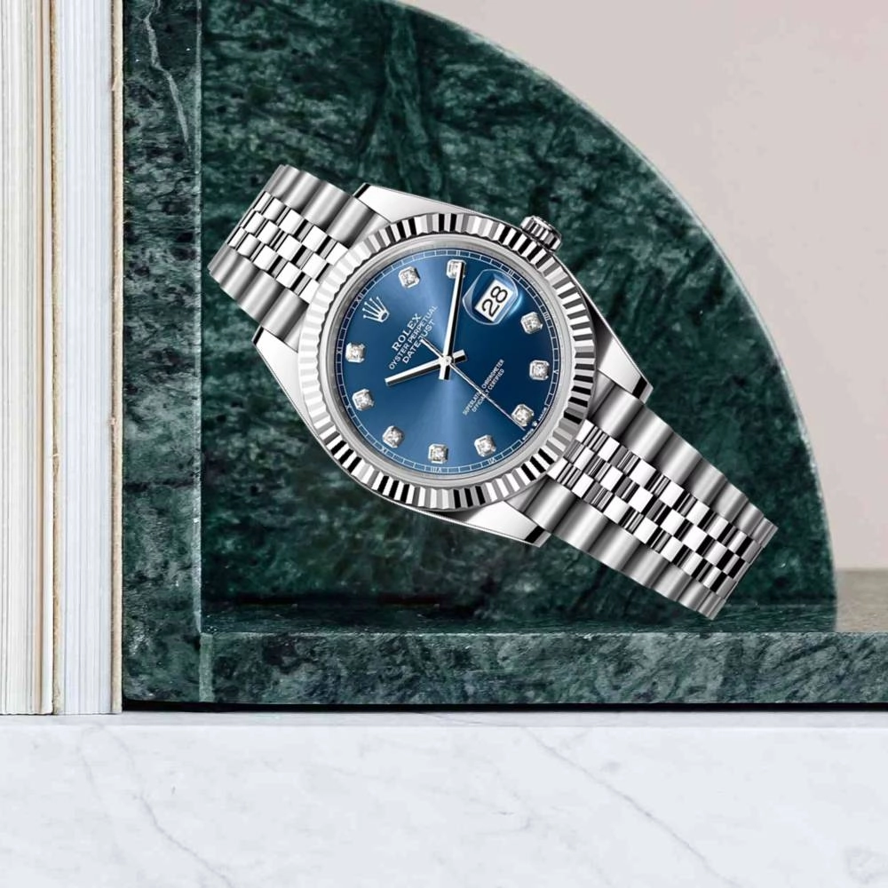 Rolex Datejust 41mm - Ref: 126334-0016 - Blue Diamond Dial, Stainless Steel Jubilee Bracelet Men's Watch