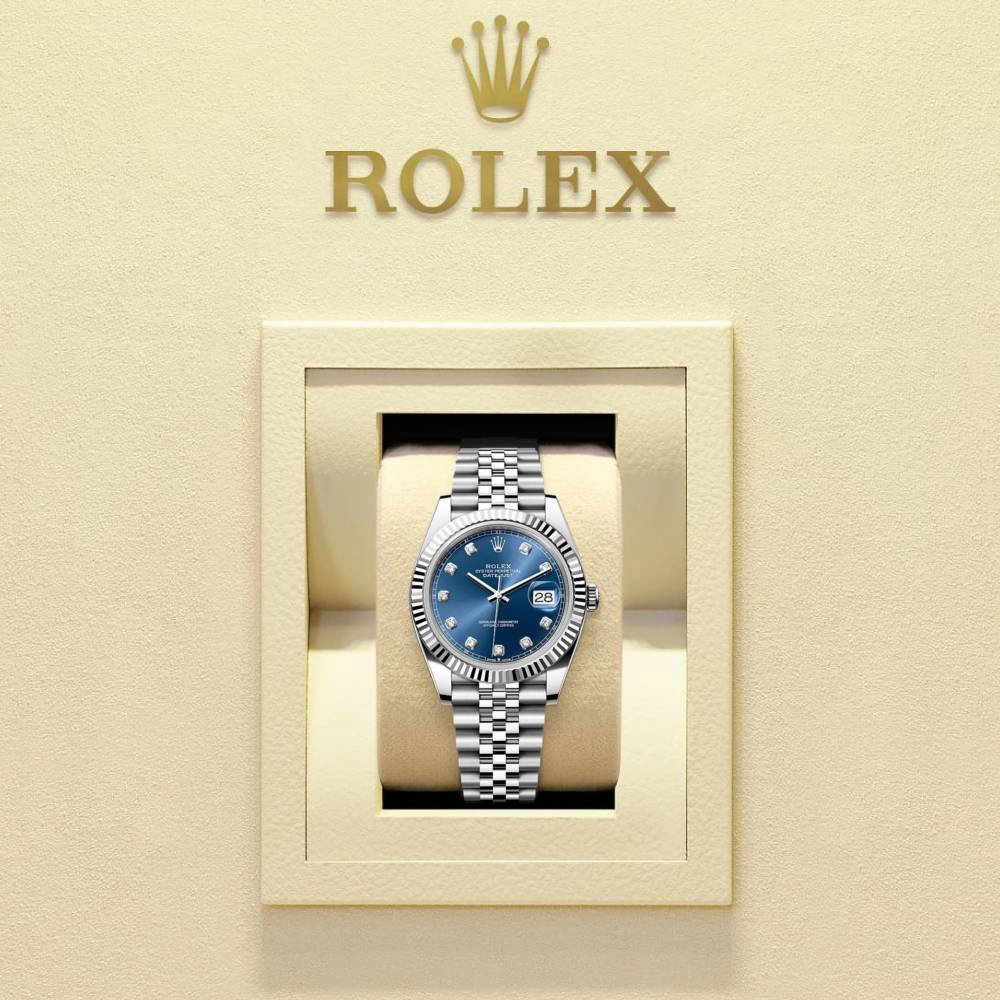 Rolex Datejust 41mm - Ref: 126334-0016 - Blue Diamond Dial, Stainless Steel Jubilee Bracelet Men's Watch