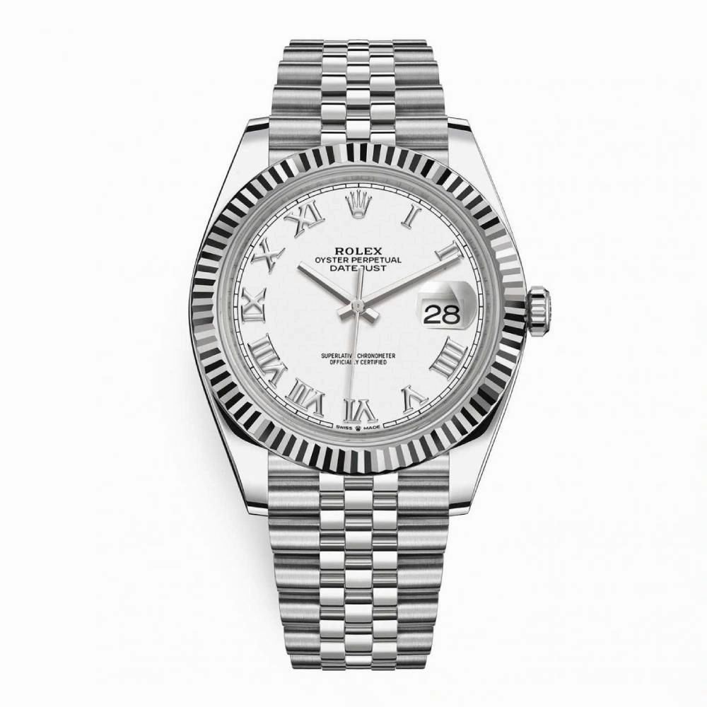 Rolex Datejust 41mm - Ref: 126334-0024 - White Dial, Stainless Steel Jubilee Bracelet Men's Watch