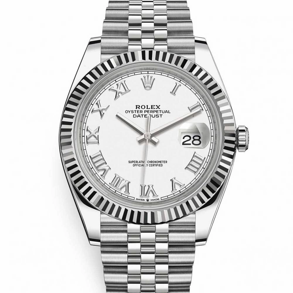Rolex Datejust 41mm - Ref: 126334-0024 - White Dial, Stainless Steel Jubilee Bracelet Men's Watch