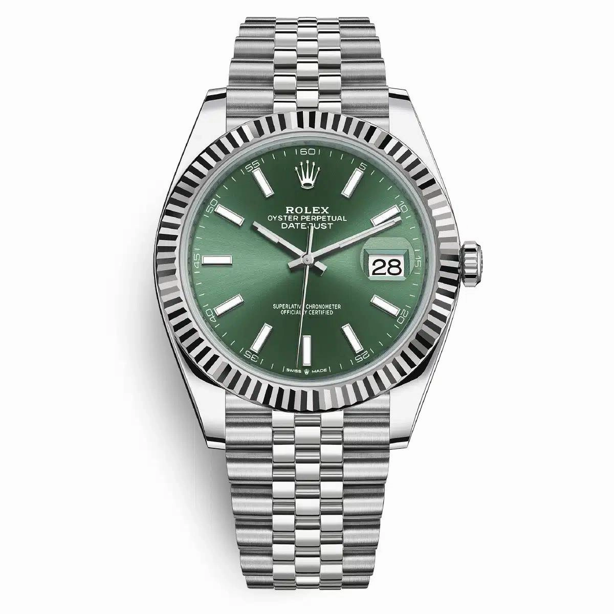 Rolex Datejust 41mm - Ref: 126334 - Green Dial, Stainless Steel Jubilee Bracelet Men's Watch