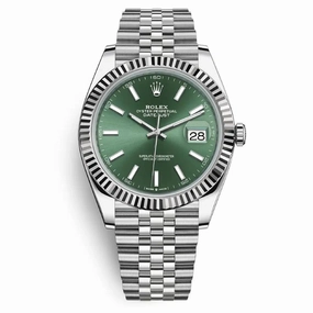 Rolex Datejust 41mm - Ref: 126334 - Green Dial, Stainless Steel Jubilee Bracelet Men's Watch