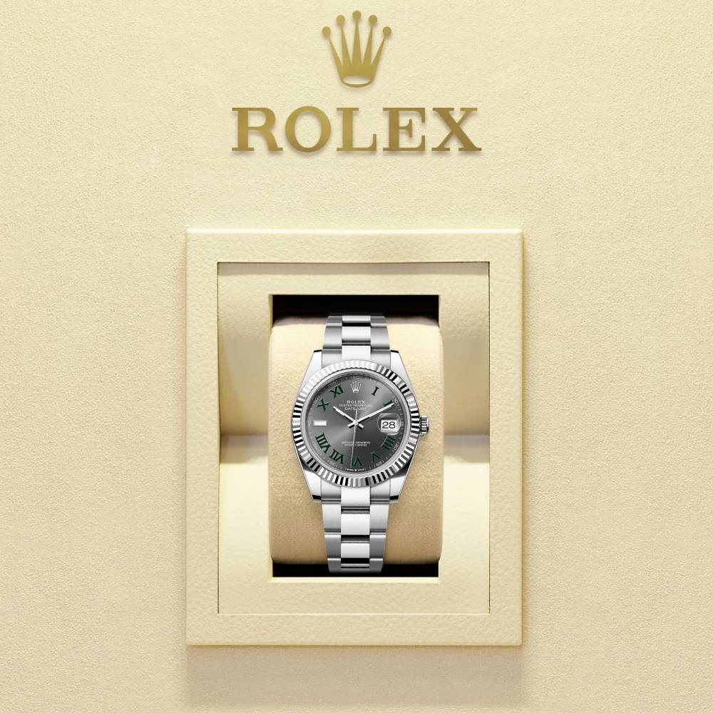 Rolex Datejust Wimbledon  41mm - Ref: 126334-0021 - Slate Grey Dial, Stainless Steel Oyster Bracelet Men's Watch