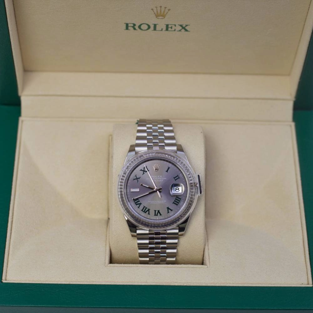 Rolex Datejust Wimbledon  41mm - Ref: 126334-0022 - Slate Grey Dial, Stainless Steel Jubilee Bracelet Men's Watch