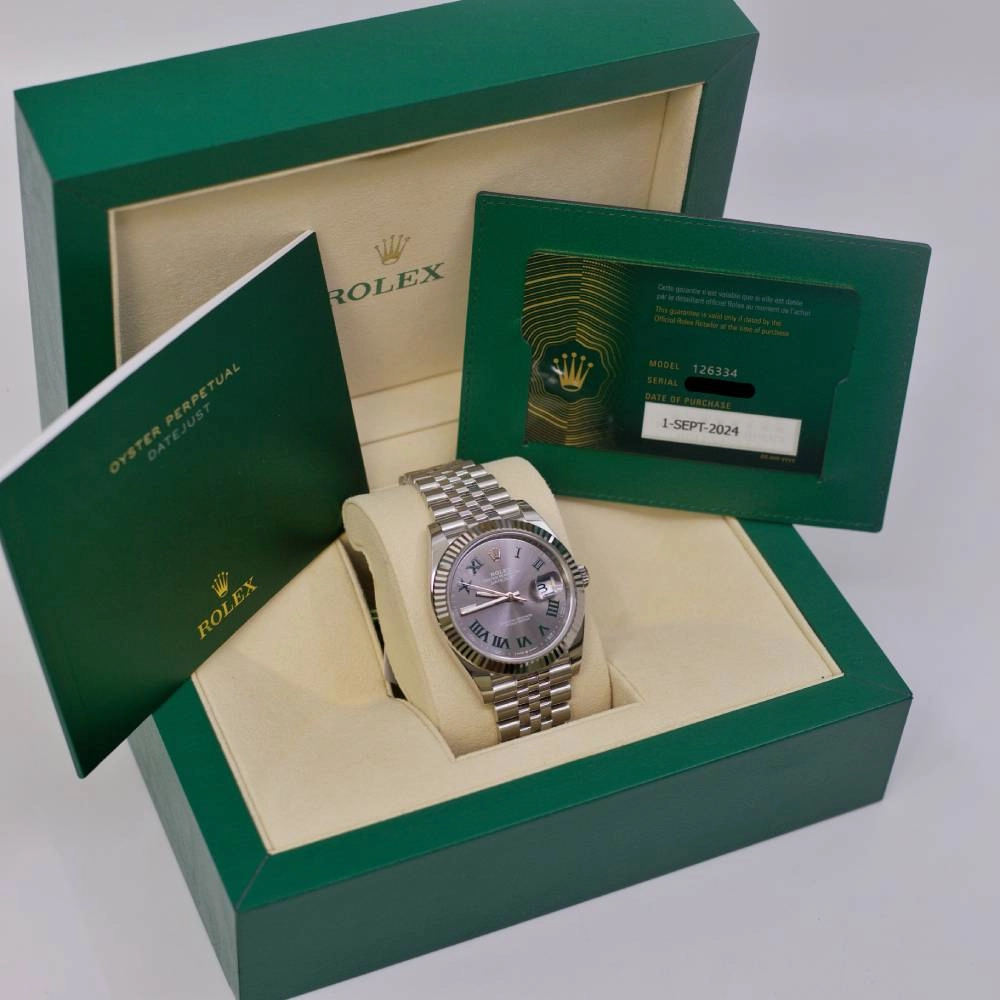 Rolex Datejust Wimbledon  41mm - Ref: 126334-0022 - Slate Grey Dial, Stainless Steel Jubilee Bracelet Men's Watch