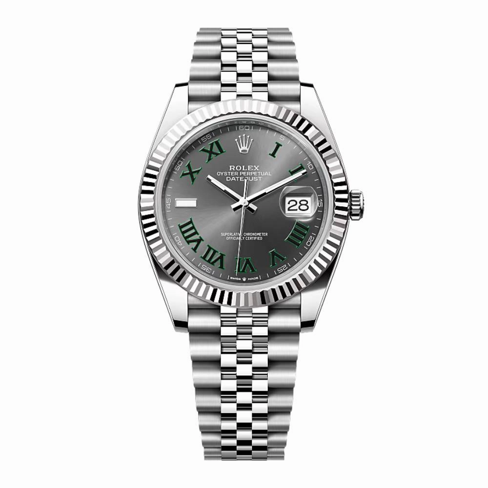 Rolex Datejust Wimbledon  41mm - Ref: 126334-0022 - Slate Grey Dial, Stainless Steel Jubilee Bracelet Men's Watch