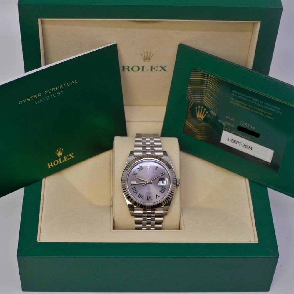 Rolex Datejust Wimbledon  41mm - Ref: 126334-0022 - Slate Grey Dial, Stainless Steel Jubilee Bracelet Men's Watch