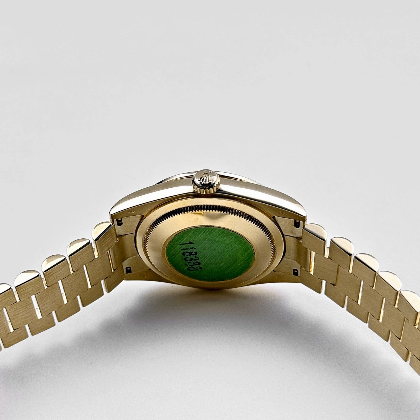 Rolex Day-Date 118388 Yellow Gold White Mother of Pearl Dial Diamond Bezel (2008)