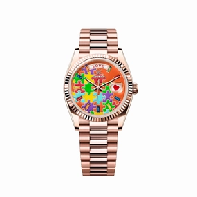 Rolex Day-Date 36 128235-0063 'Emoji Puzzle' Rose Gold
