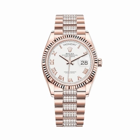 Rolex Day-Date 36 128235 Rose Gold White Dial