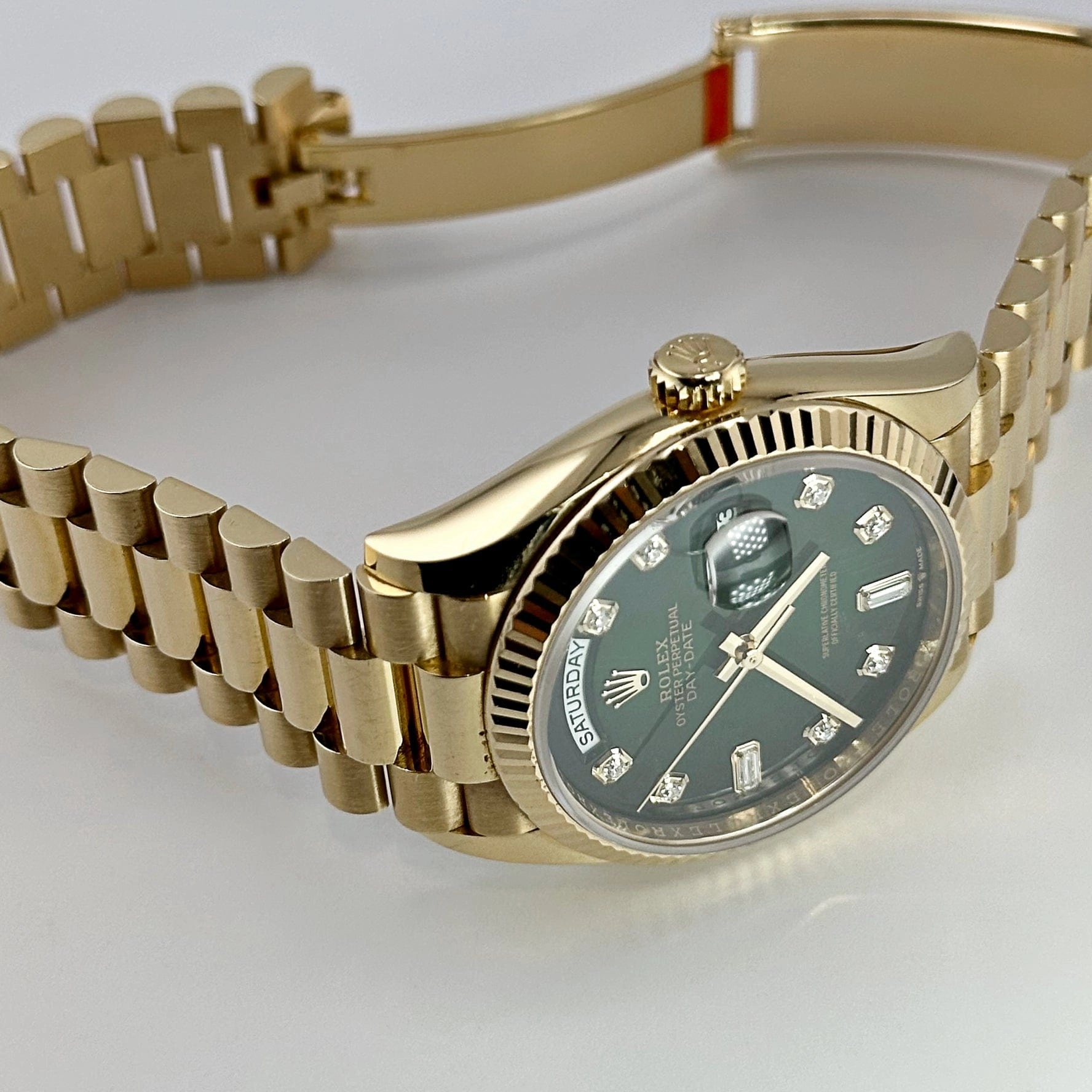 Rolex Day-Date 36 128238 Yellow Gold Green Ombr Diamond Dial