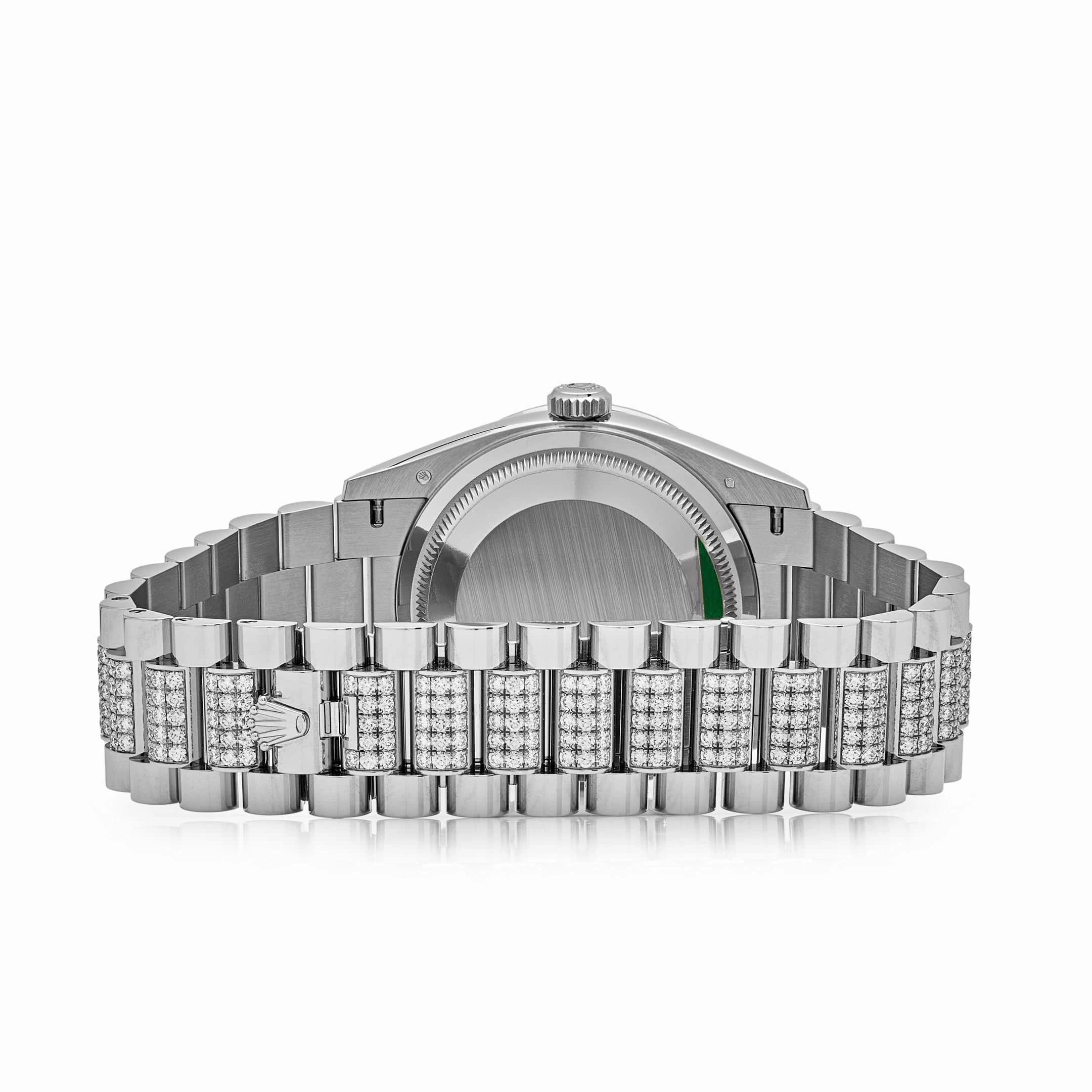Rolex Day-Date 36 128349RBR White Gold Diamond Bezel Diamond-Paved Set