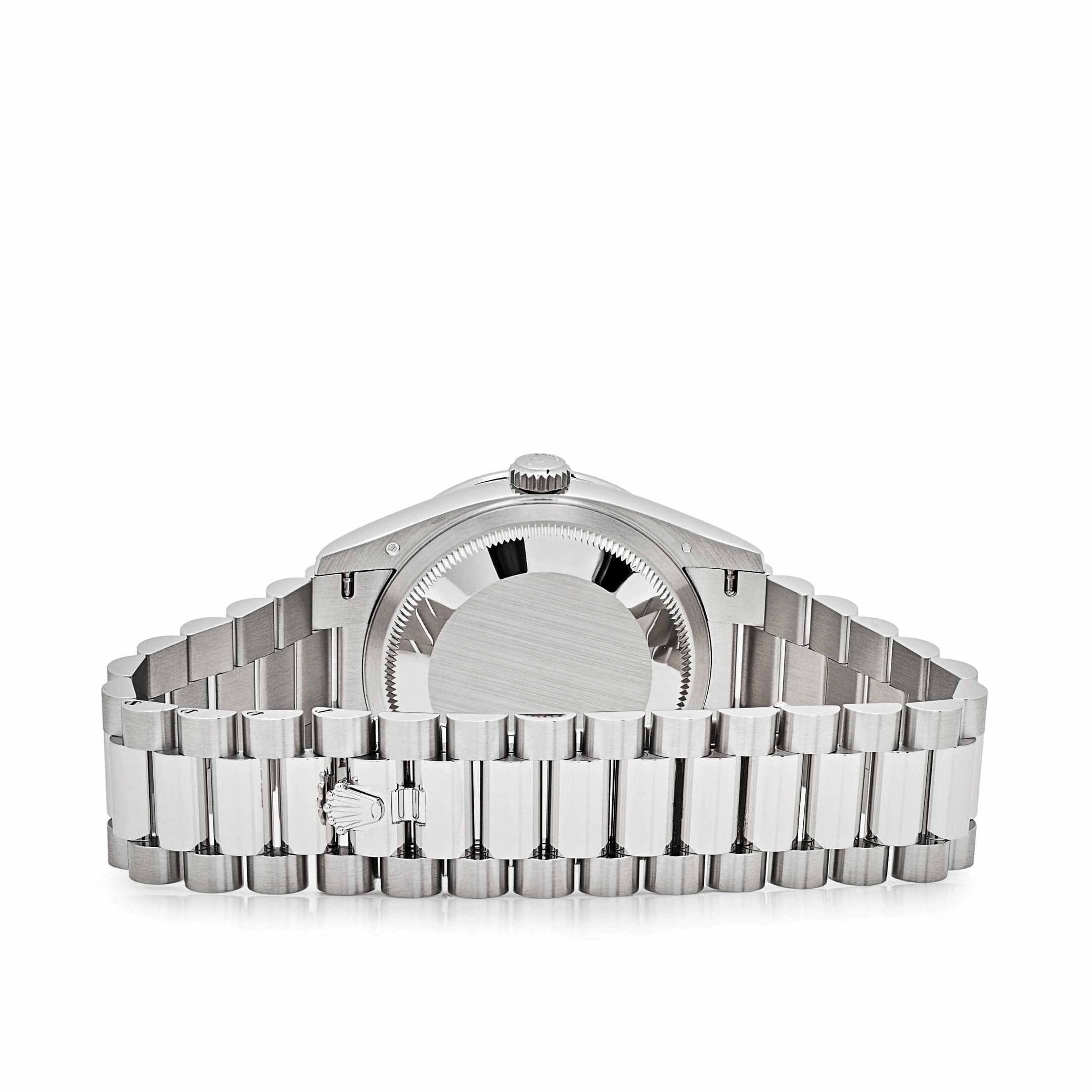 Rolex Day-Date 36 128396TBR Platinum Ice Blue Dial Diamond Bezel (2024)