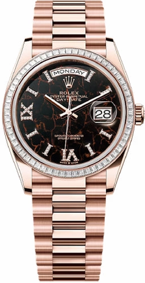 Rolex Day-Date 36 36mm Eisenkiesel Diamond-Set Dial Diamond-Set Bezel President Bracelet - 128395TBR | 2024 Model