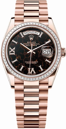 Rolex Day-Date 36 36mm Eisenkiesel Diamond-Set Dial Diamond-Set Bezel President Bracelet - 128395TBR | 2024 Model