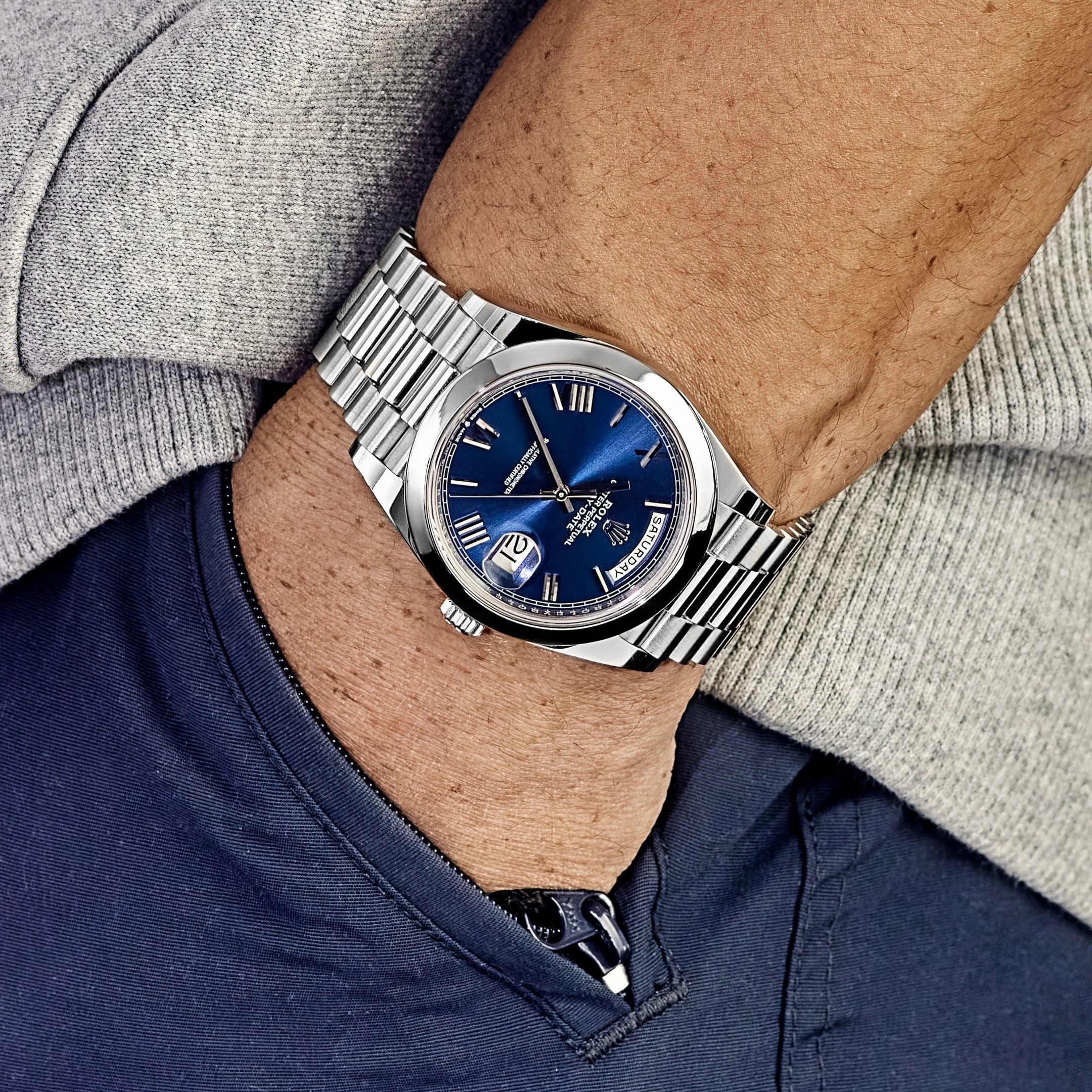 Rolex Day-Date 40 228206 Platinum Blue Dial (2022)
