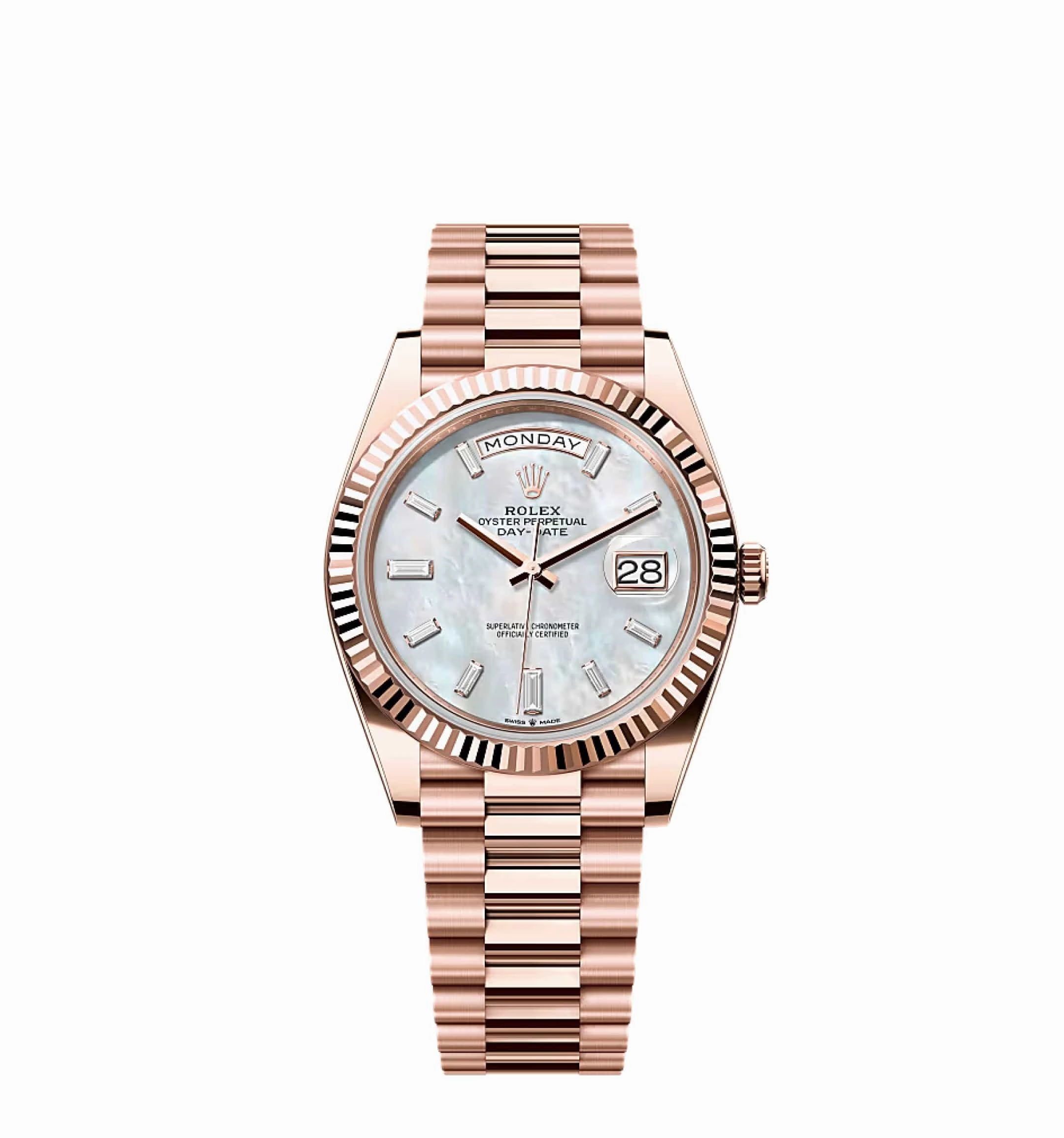 Rolex Day-Date 40 228235 Rose Gold Mother Of Pearl Diamond Dial