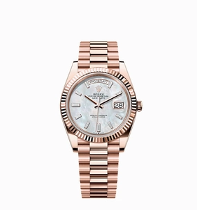 Rolex Day-Date 40 228235 Rose Gold Mother Of Pearl Diamond Dial