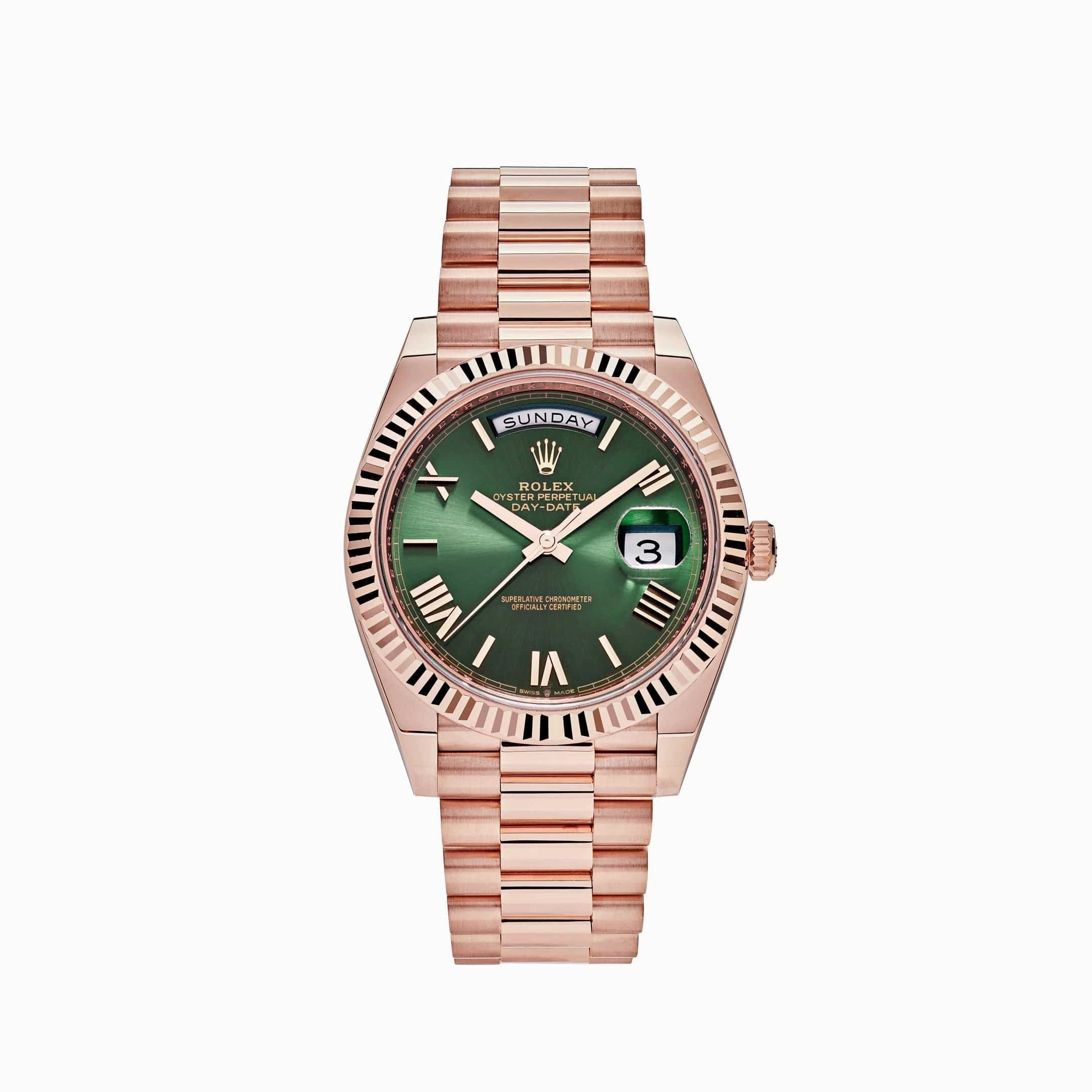 Rolex Day-Date 40 228235 Rose Gold Olive Green Dial (2024)
