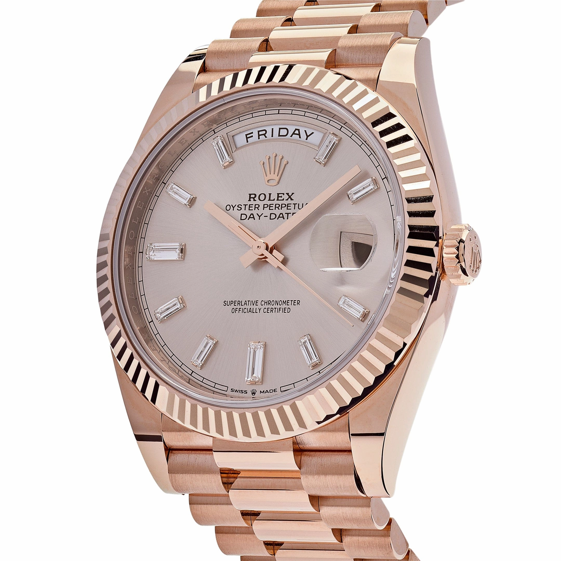 Rolex Day-Date 40 228235 Rose Gold Sundust Diamond Dial