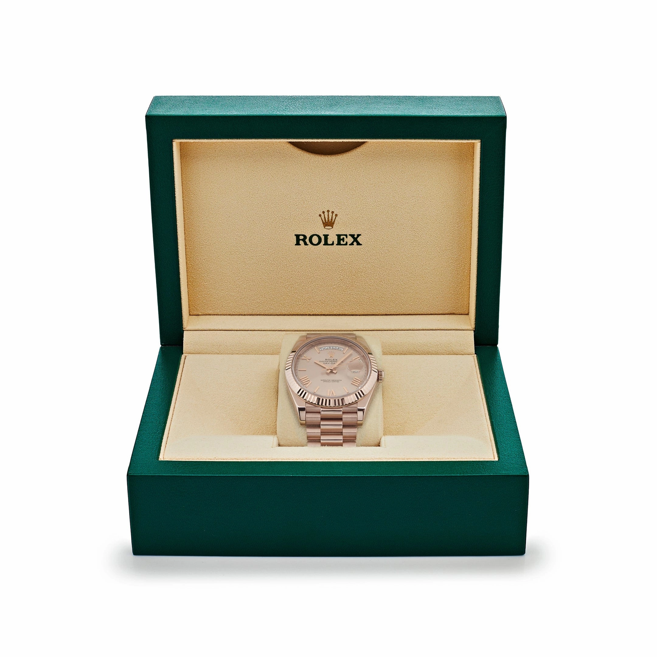 Rolex Day-Date 40 228235 Rose Gold Sundust Roman Dial (2023)
