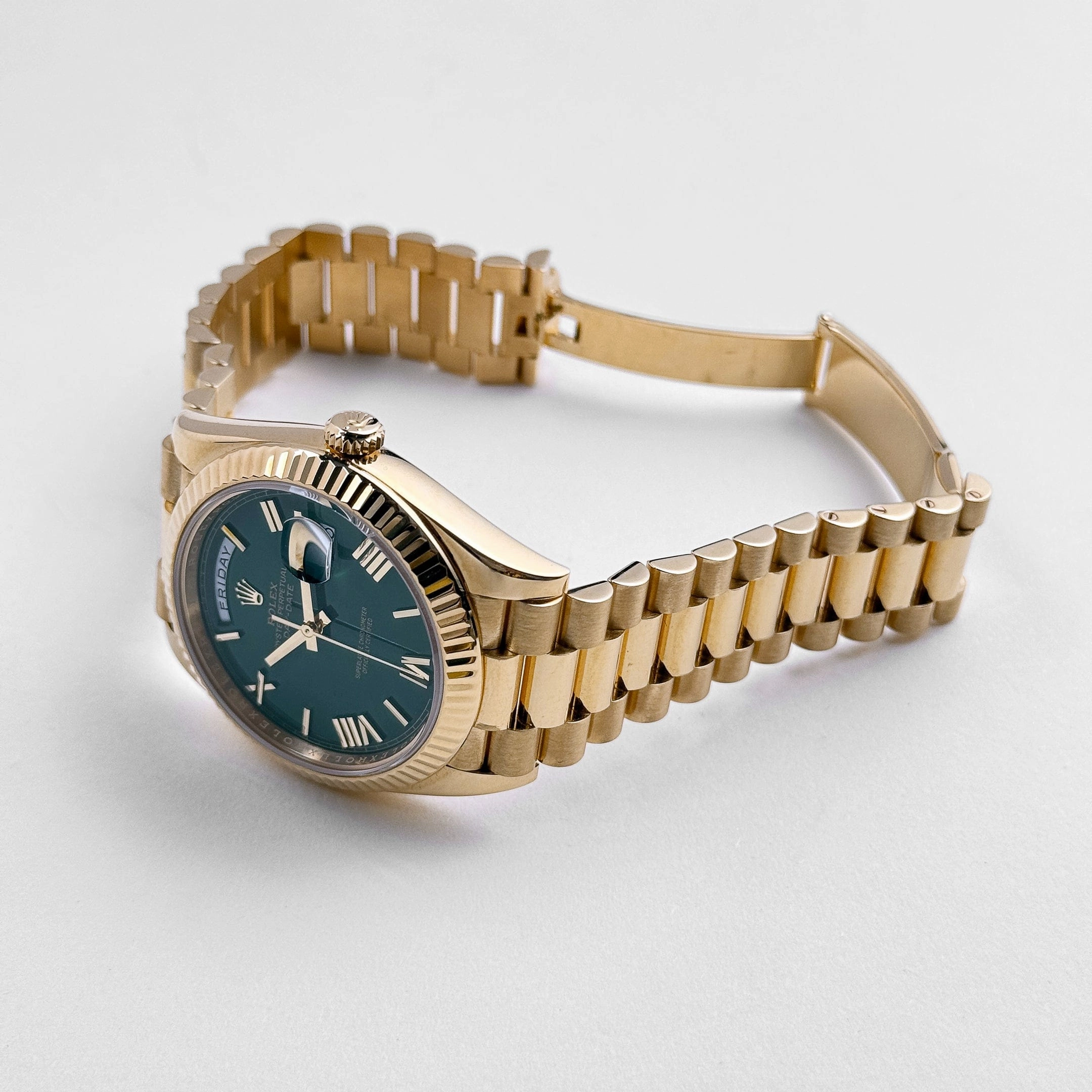 Rolex Day-Date 40 228238 Yellow Gold Green Roman Numerals Dial (2022)