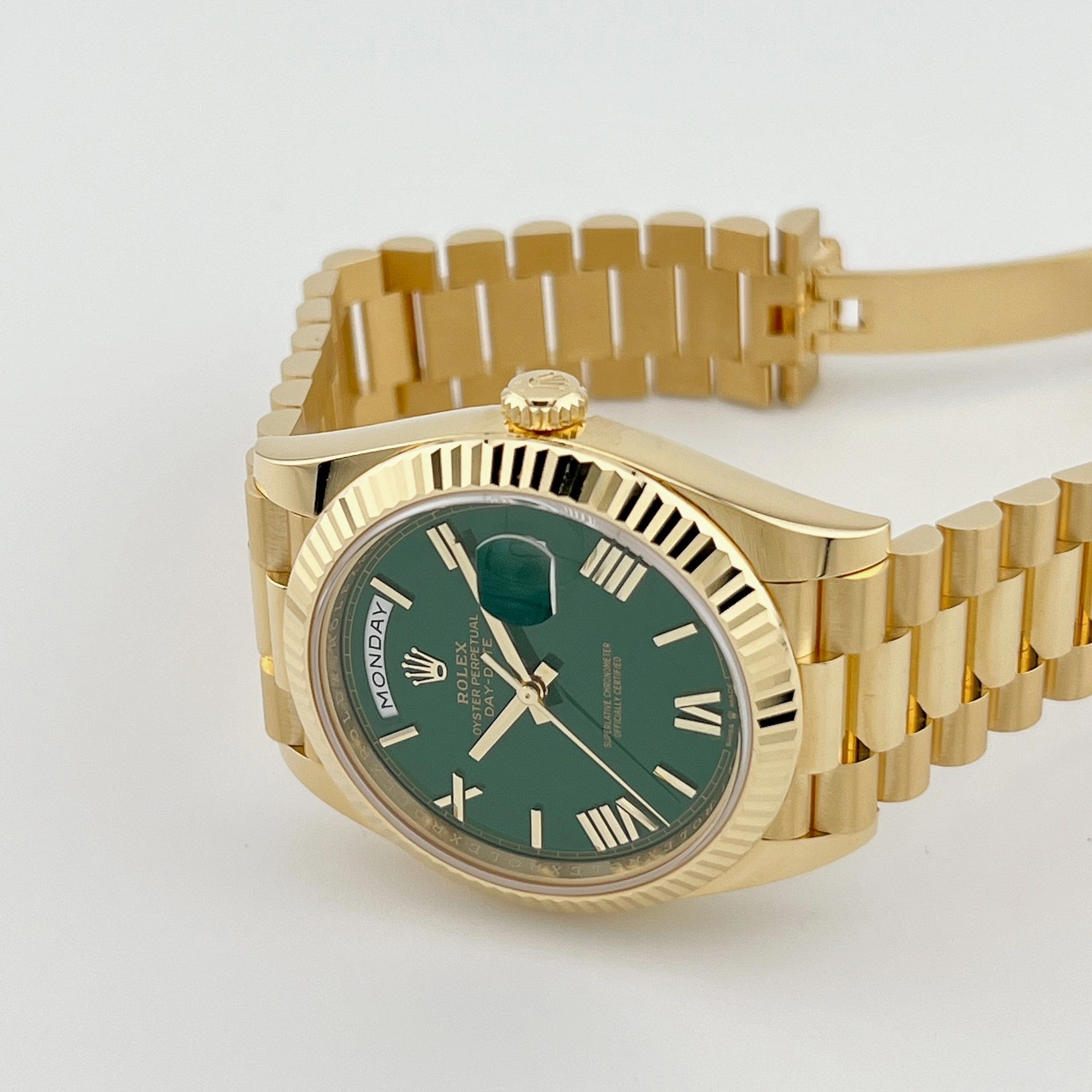 Rolex Day-Date 40 228238 Yellow Gold Green Roman Numerals Dial (2023)