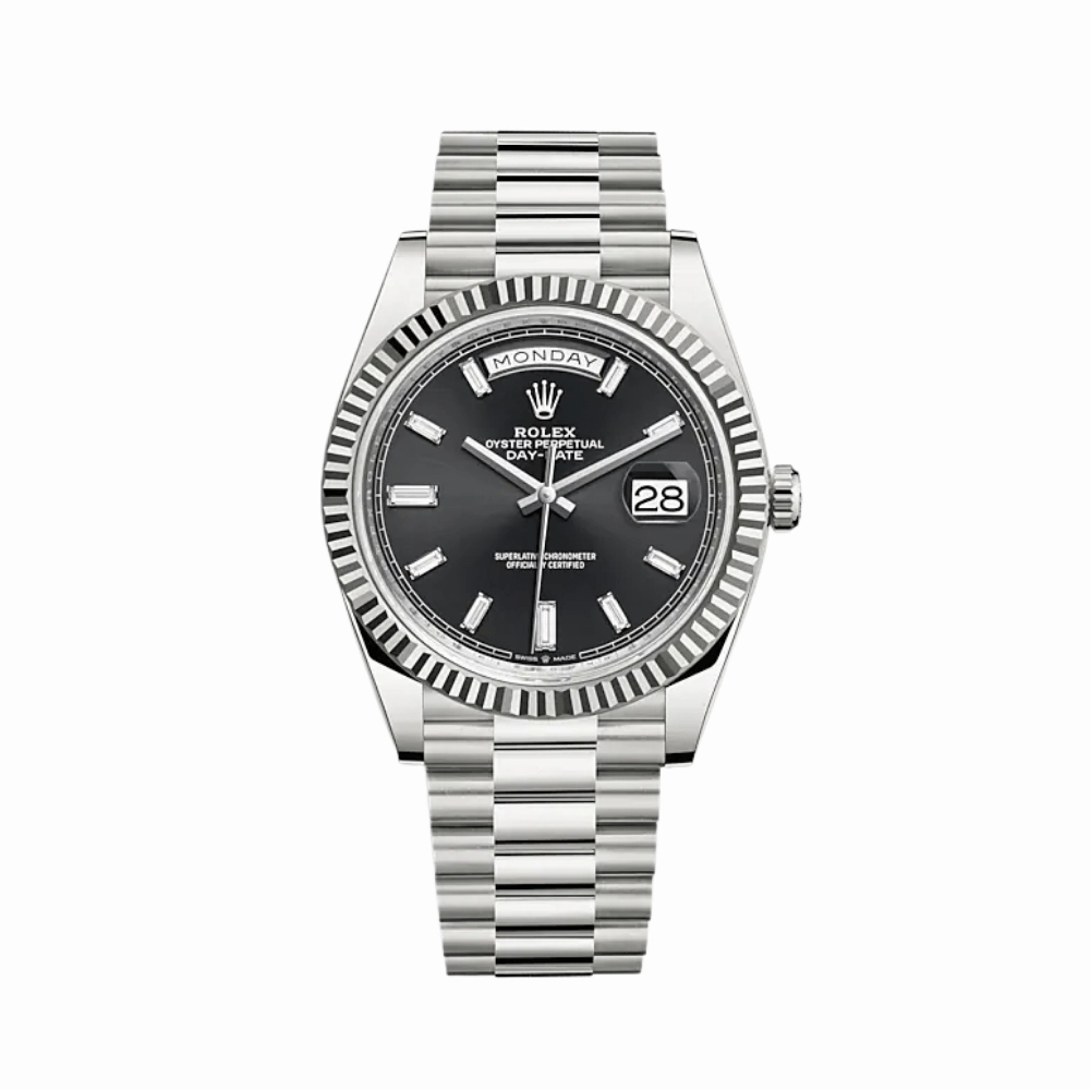 Rolex Day-Date 40 228239 White Gold Black Diamond Dial