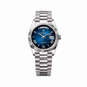 Rolex Day-Date 40 228239 White Gold Blue Ombre Roman Numeral Dial (2024)
