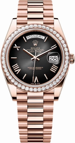 Rolex Day-Date 40 40mm Slate Ombr Roman Dial Diamond-Set Bezel President Bracelet - 228345RBR | 2024 Model