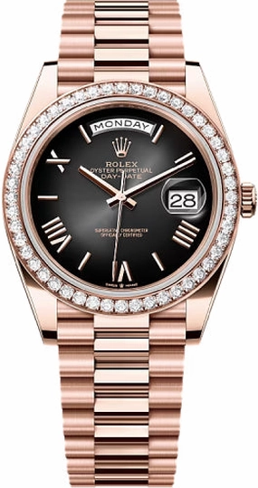 Rolex Day-Date 40 40mm Slate Ombr Roman Dial Diamond-Set Bezel President Bracelet - 228345RBR | 2024 Model