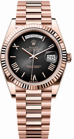 Rolex Day-Date 40 40mm Slate Ombr Roman Dial Fluted Bezel President Bracelet - 228235 | 2024 Model
