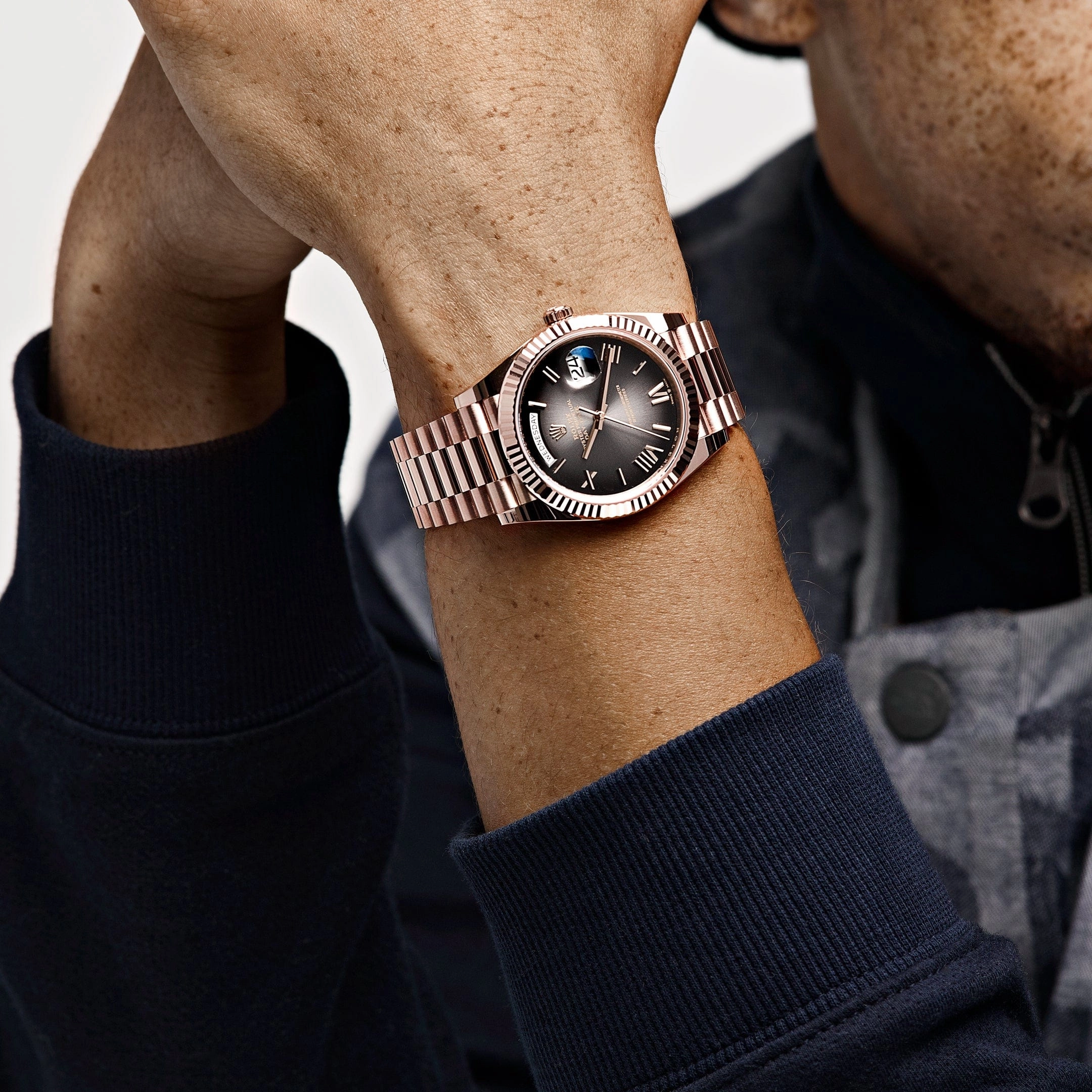 Rolex Day-Date 40 Reference 228235 Rose Gold Slate Ombre Dial (2024)