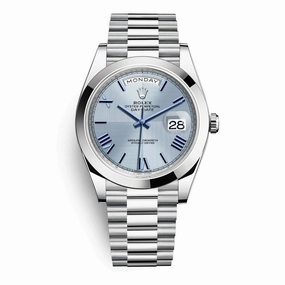 Rolex Day Date 40mm - Ref: 228206-0001 - Ice Blue Quadrant Motif Roman Dial, Platinum President Bracelet Men's Watch