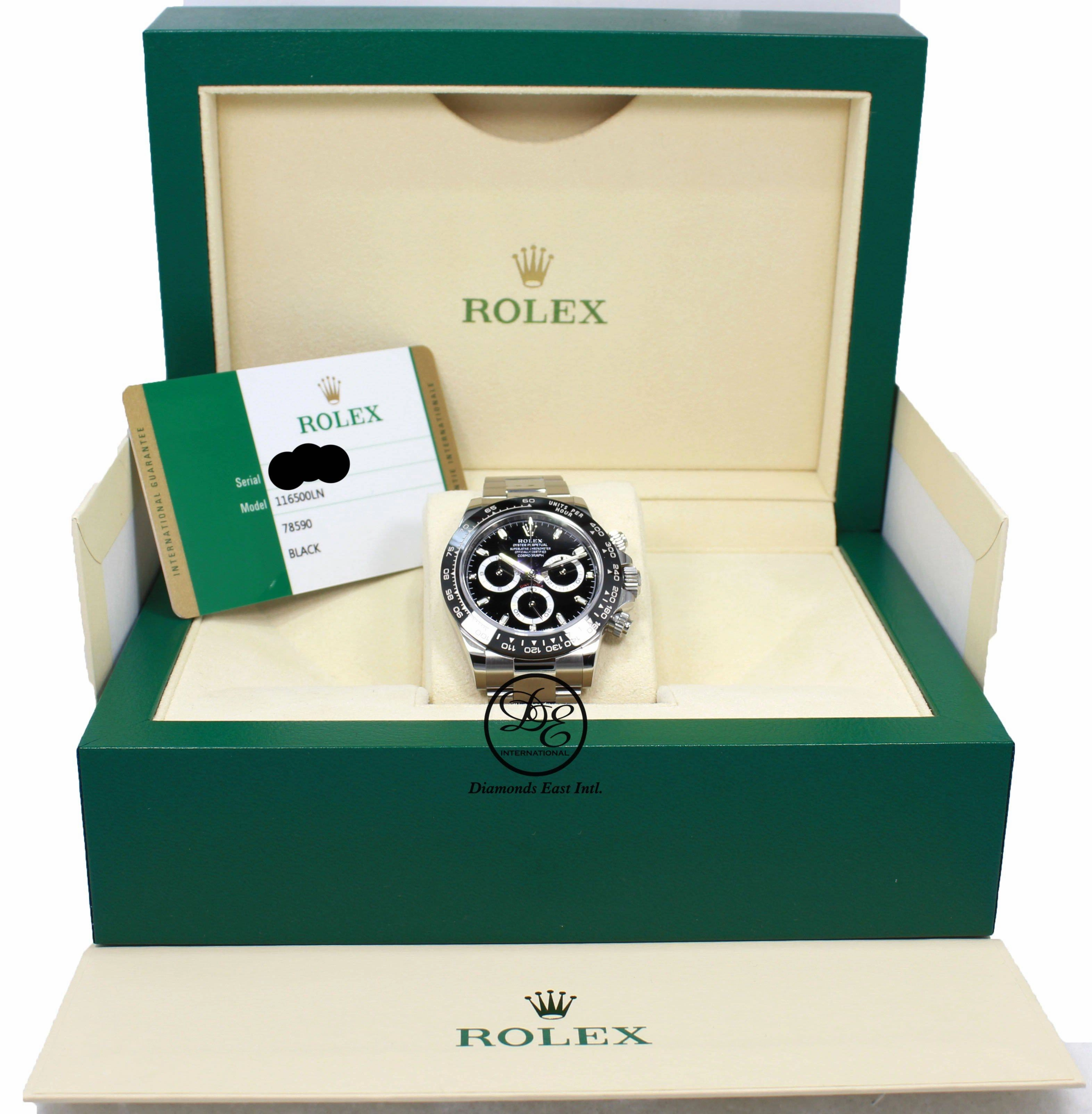 Rolex Daytona 116500 LN Chrono Oyster Black Ceramic Bezel Watch BOX/PAPER *MINT*