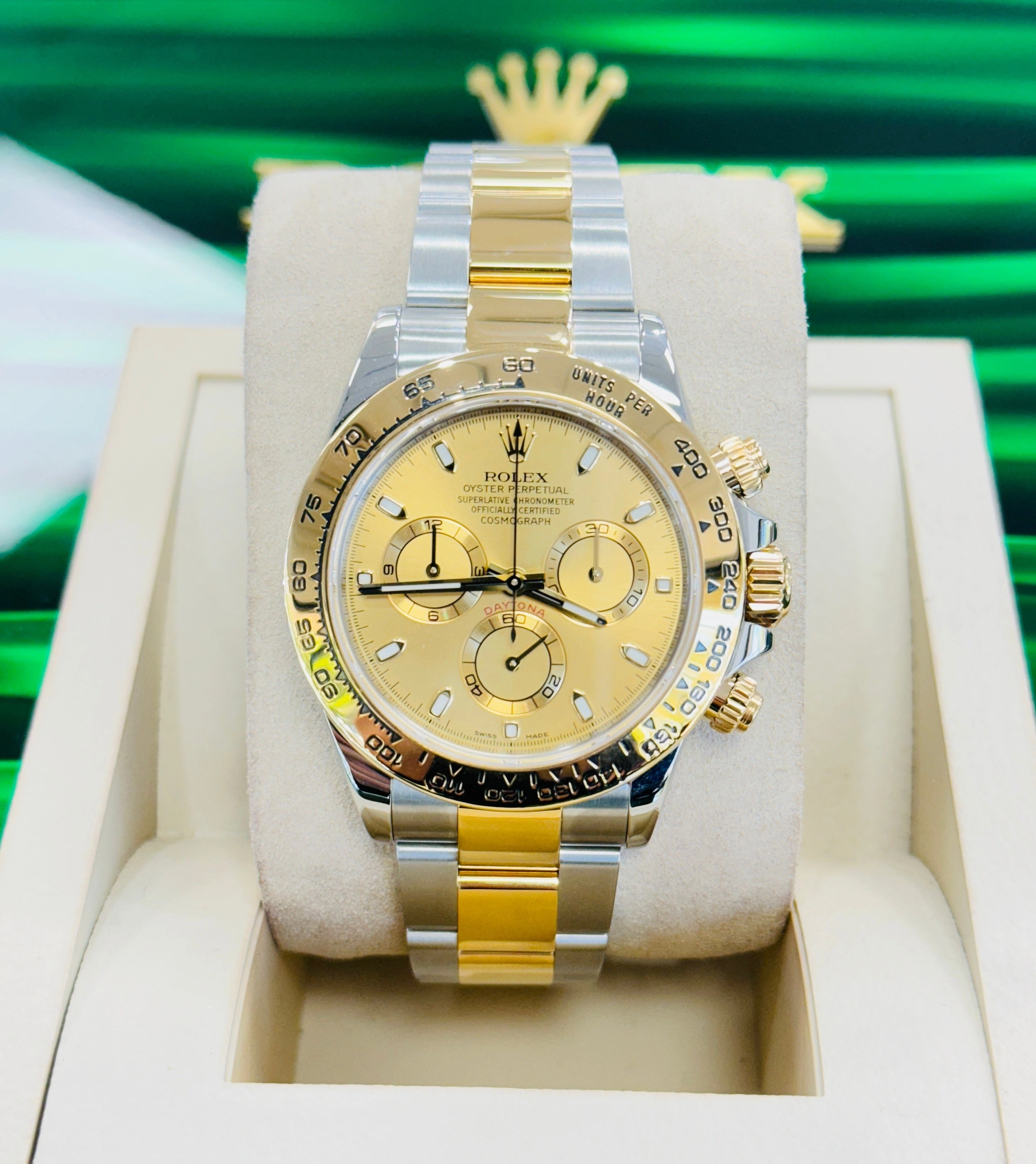 Rolex Daytona 116503 Cosmograph Champagne Dial SS/ 18K Yellow Gold Oyster Watch BOX/PAPERS