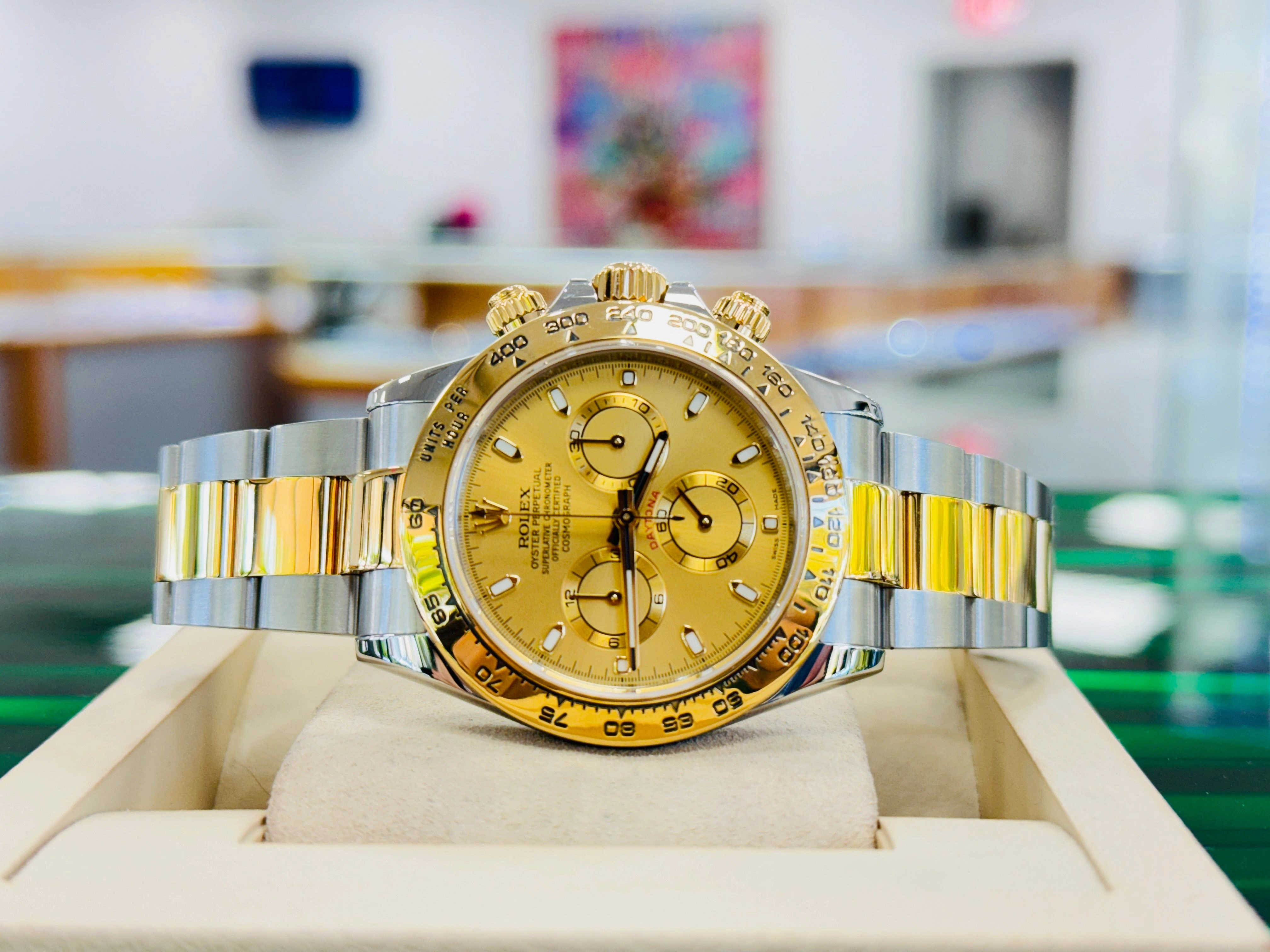 Rolex Daytona 116503 Cosmograph Champagne Dial SS/ 18K Yellow Gold Oyster Watch BOX/PAPERS