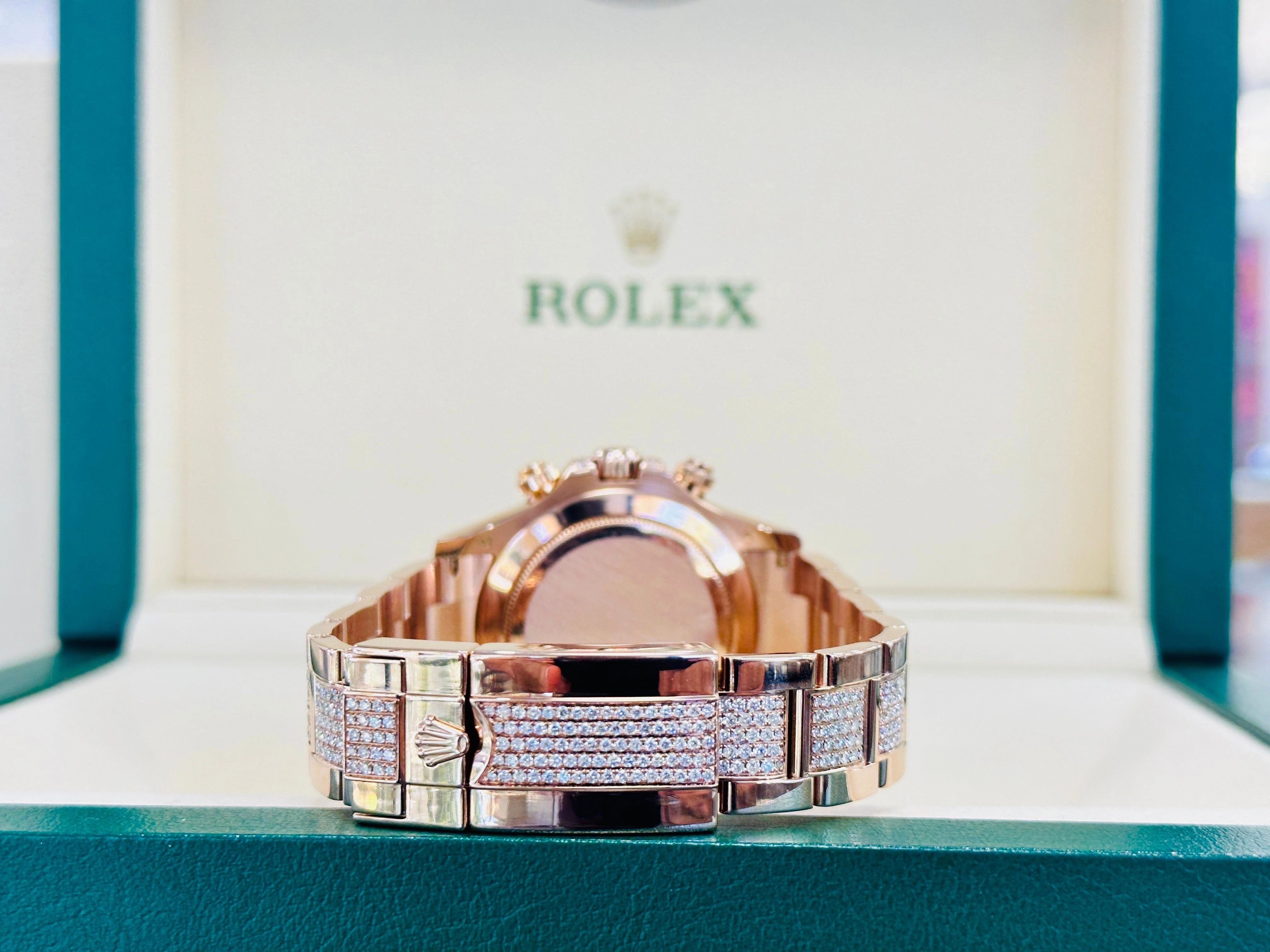 Rolex Daytona 116505 Custom Rainbow Rose Gold Cosmograph Oyster BOX/PAPERS